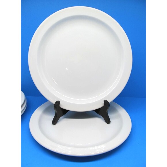 Wedgwood Stonehenge Midwinter White 10 3/8" Dinner Plates England  Bundle of 2 - Picture 1 of 8
